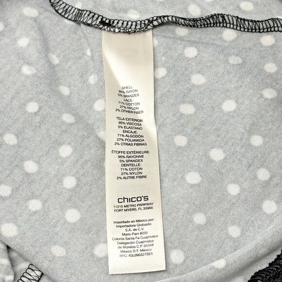 Chicos 1 Pieced Dots Stripe Hanky Hem Maxi‎ Skirt Womens US sz 8 Black White NWT - Picture 8 of 11